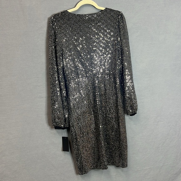 Women’s Alexa B Long Sleeve Cocktail Dress Size 10 Black New with Tags - Picture 4 of 6